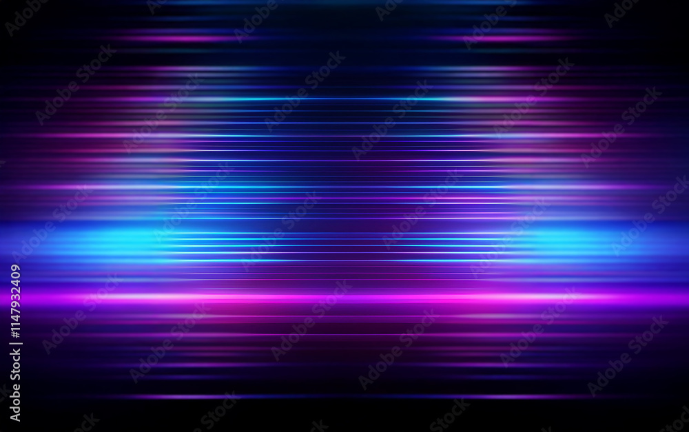 A dark background with horizontal stripes of blue and purple light. A dark background with horizontal stripes of blue and purple light.