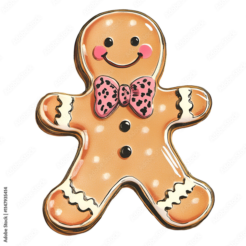 Obraz premium Vintage Pink Christmas Clipart Vector Illustration