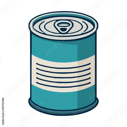 tin can food healthy hygiene flat color vector illustration template design