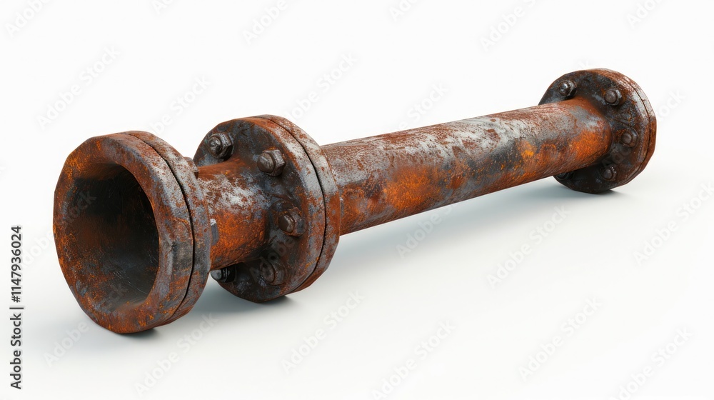 Closeup view of an old weathered and rusty metallic pipe or industrial equipment in a dilapidated deteriorated and grunge state The damaged Closeup view of an old weathered and rusty metallic pipe or industrial equipment in a dilapidated deteriorated and grunge state The damaged
