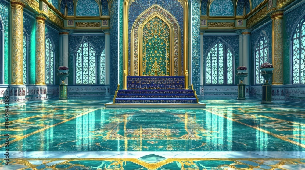 Obraz premium Opulent Palace Throne Room With Intricate Designs