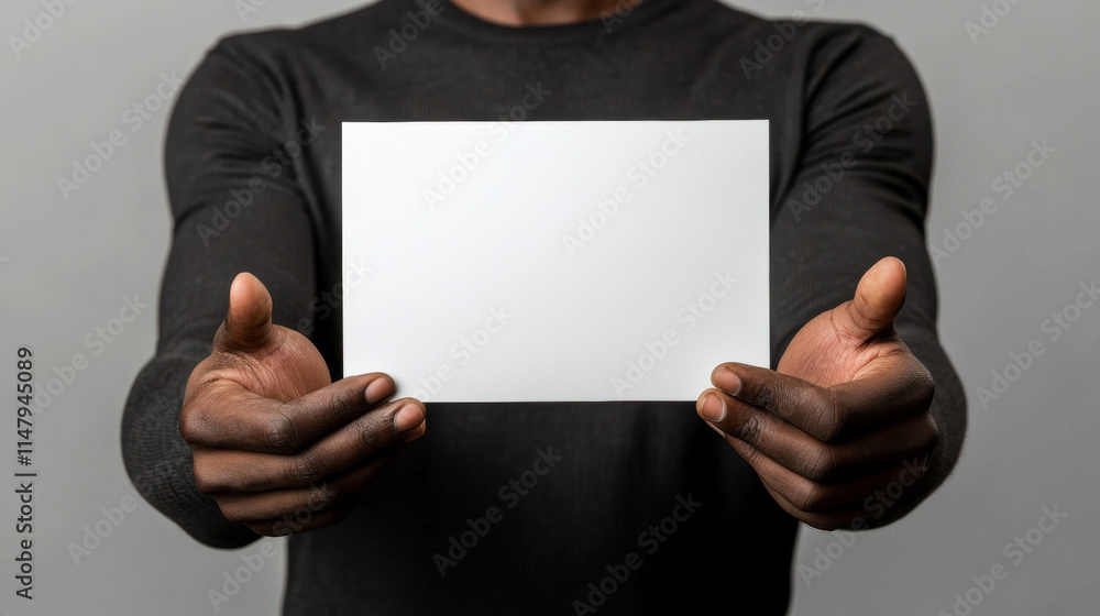 3d render black hands holding blank paper. African businessman arms with empty placard or banner mockup for announcement, advertising or message, isolated Illustration in cartoon. 3D Illustration 3d render black hands holding blank paper. African businessman arms with empty placard or banner mockup for announcement, advertising or message, isolated Illustration in cartoon. 3D Illustration