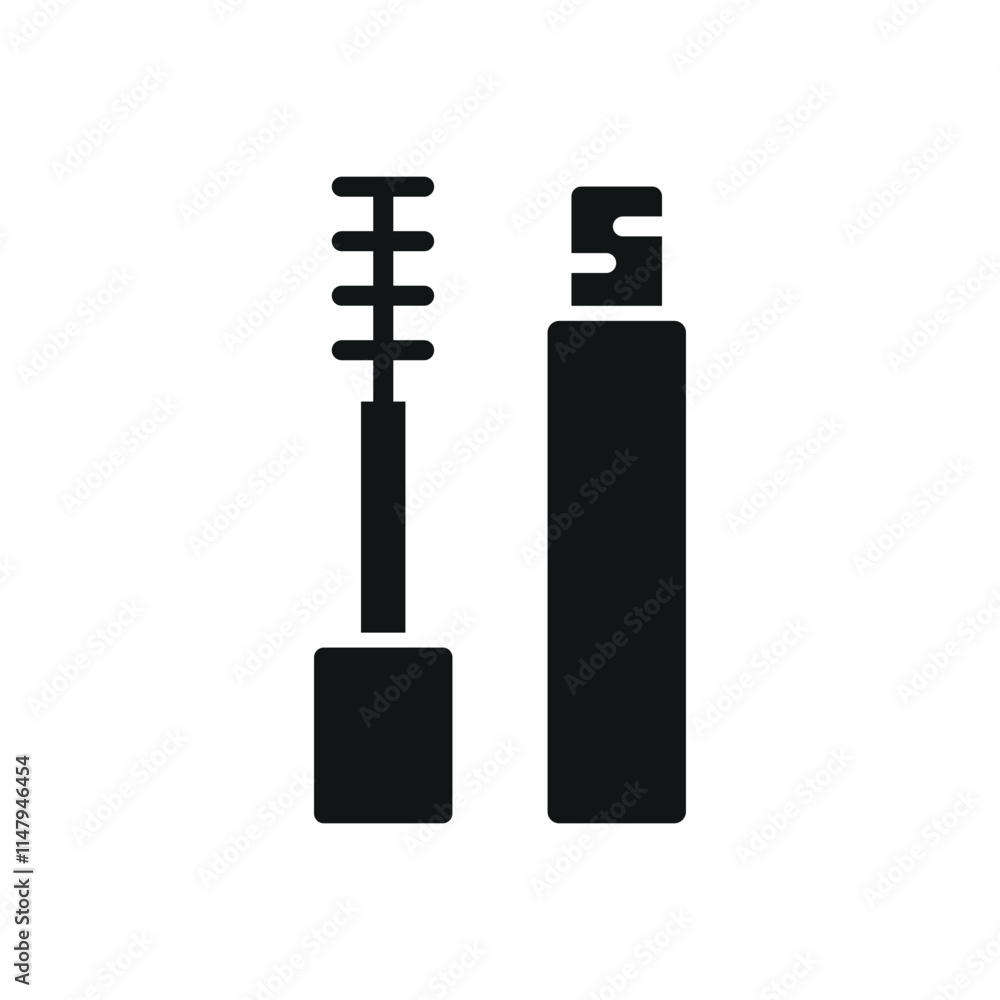 Mascara Beauty Makeup Icon showcases a modern and stylish look, ideal for highlighting eye makeup, beauty routines, or makeup artist services Mascara Beauty Makeup Icon showcases a modern and stylish look, ideal for highlighting eye makeup, beauty routines, or makeup artist services