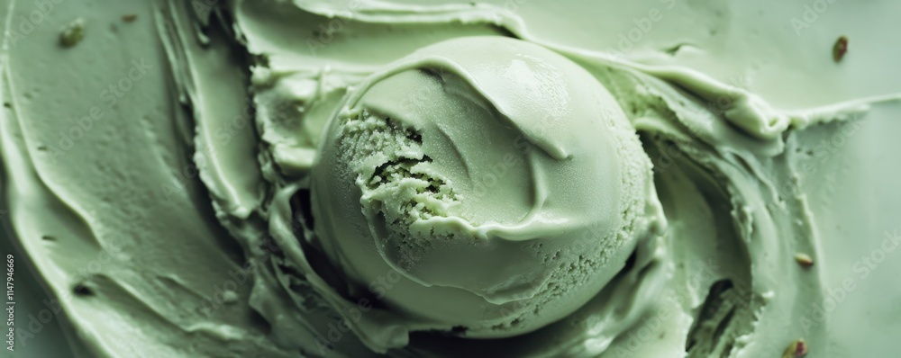 Obraz premium Green pistachio avocado ice cream
