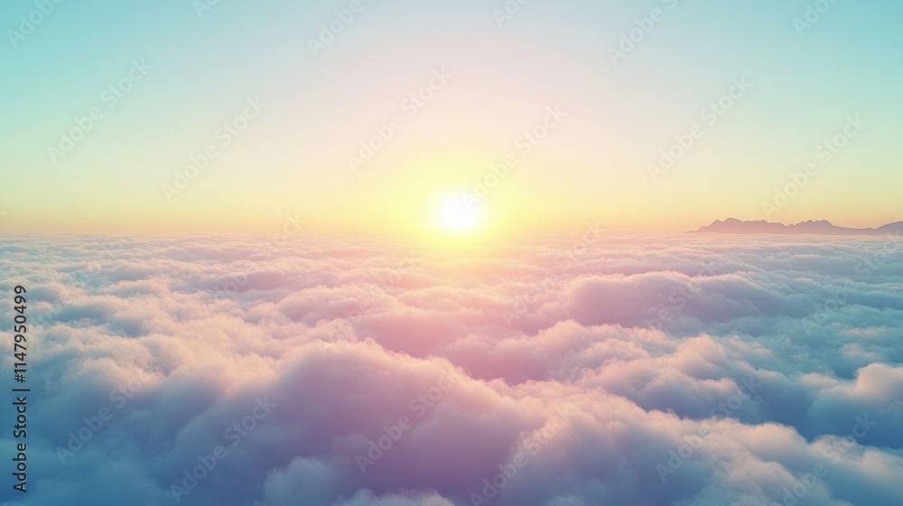 Serene Sunrise Aerial View: Pastel Clouds and Ethereal Light, Tranquil Sky with Fluffy Layers, Dreamy Atmosphere, High-Resolution Morning Landscape Serene Sunrise Aerial View: Pastel Clouds and Ethereal Light, Tranquil Sky with Fluffy Layers, Dreamy Atmosphere, High-Resolution Morning Landscape