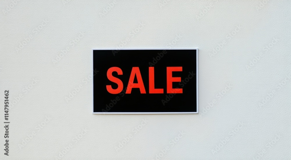 Sale sign on a wall with a black background Sale sign on a wall with a black background