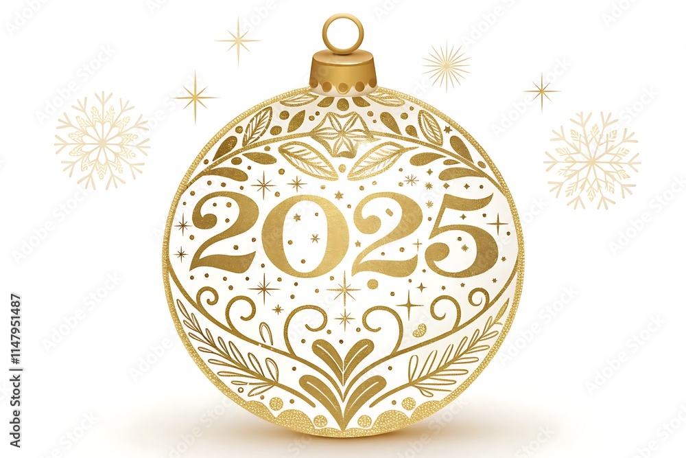 golden christmas ball with ribbon new year 2025 golden christmas ball with ribbon new year 2025
