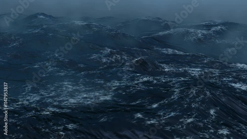 This is a video of huge waves crashing during a storm.