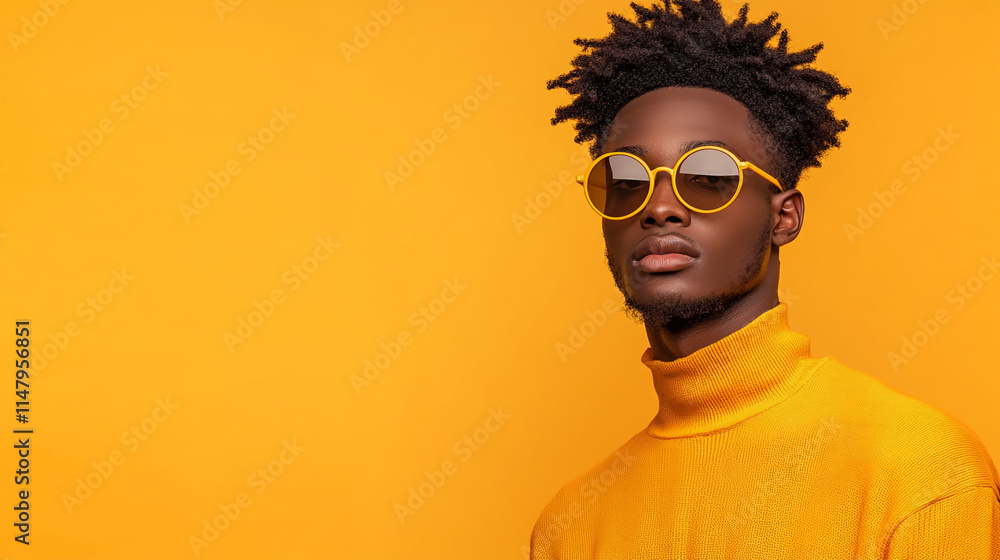 handsome Black guy with glasses on the background With space for text handsome Black guy with glasses on the background With space for text