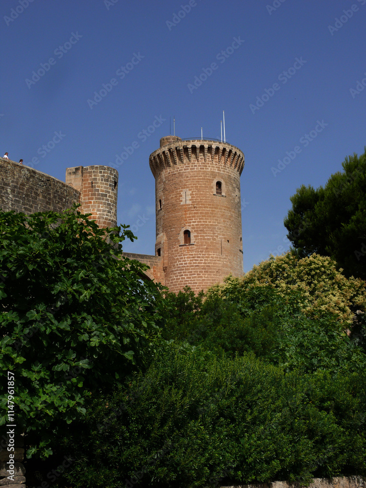 Burgtrum des Castell de Bellver in Palma de Mallorca Burgtrum des Castell de Bellver in Palma de Mallorca