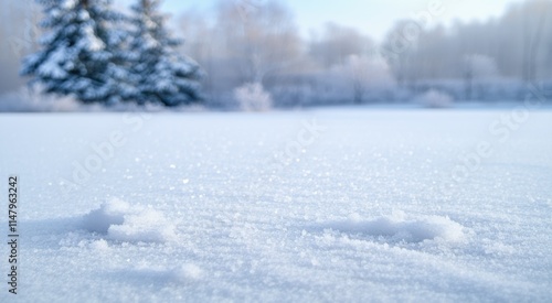 Snow near a tree, winter background