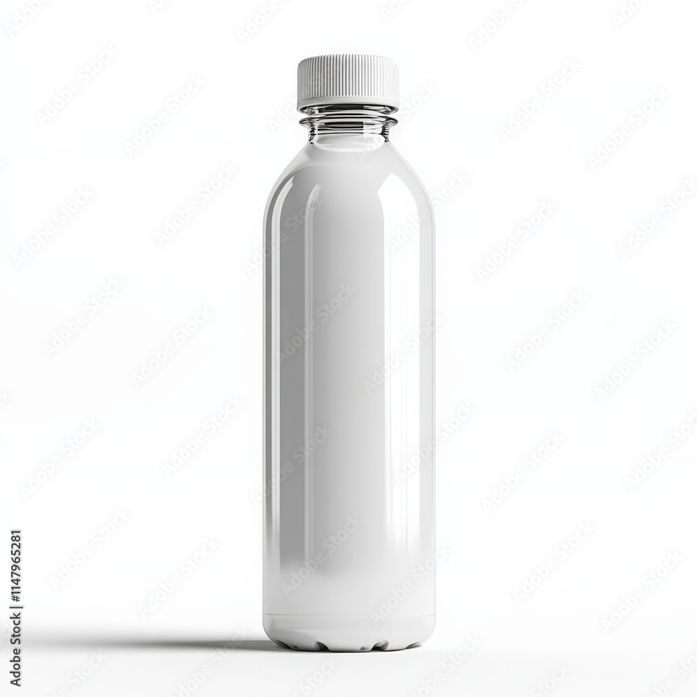 A clean, minimalist white bottle for beverages, ideal for showcasing various drinks. A clean, minimalist white bottle for beverages, ideal for showcasing various drinks.