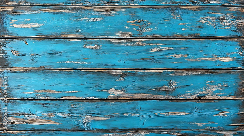 Obraz premium Rustic Weathered Blue Wooden Planks Background Texture