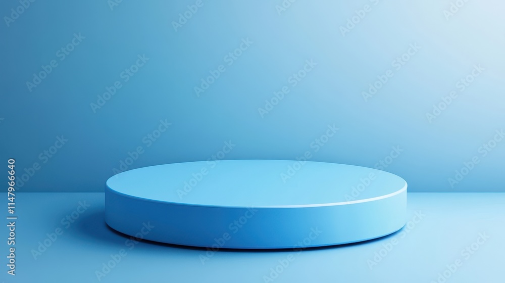 A Single Blue Cylinder on a Blue Background