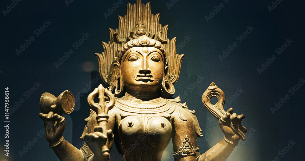Bronze Statue Of Mahakali. Hindu Goddess Of And Death In Goddess-centric Tradition Of Shaktism. She Is Also Known As Supreme Being In Various Tantras And Puranas. Fierce Goddess Associated With Bronze Statue Of Mahakali. Hindu Goddess Of And Death In Goddess-centric Tradition Of Shaktism. She Is Also Known As Supreme Being In Various Tantras And Puranas. Fierce Goddess Associated With