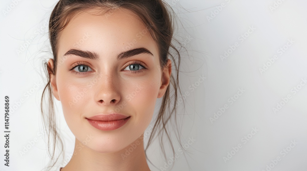 Medical-grade laser beam directed at a mole during a skin enhancement session, youthful woman’s face Medical-grade laser beam directed at a mole during a skin enhancement session, youthful woman’s face