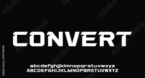 Modern bold modern sporty science fiction typography alphabet font. vector illustration design