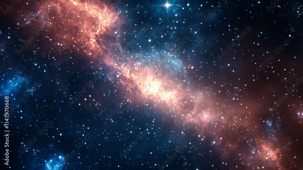 Obraz premium Explore the Vast Beauty of a Colorful Galaxy Filled With Stars and Cosmic Formations in the Darkness of Space