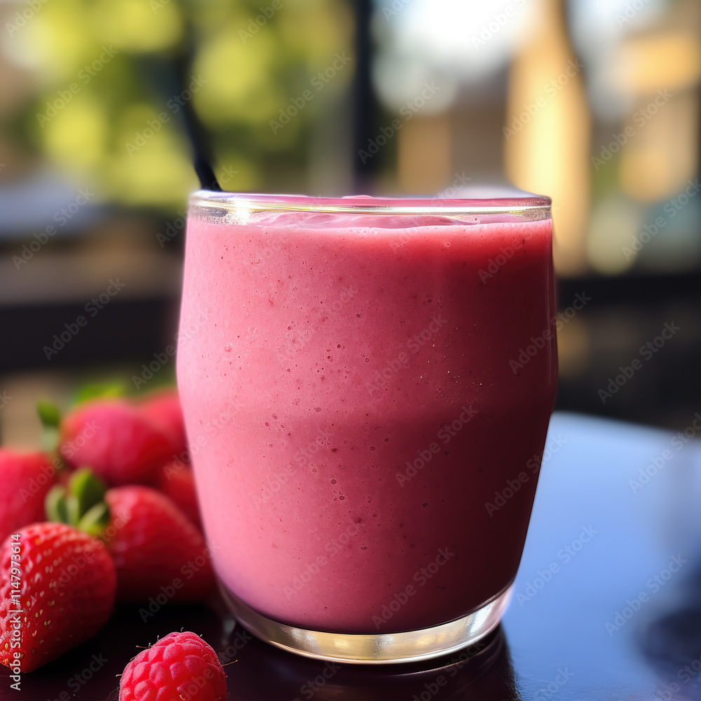 strawberry smoothie in a glass strawberry smoothie in a glass
