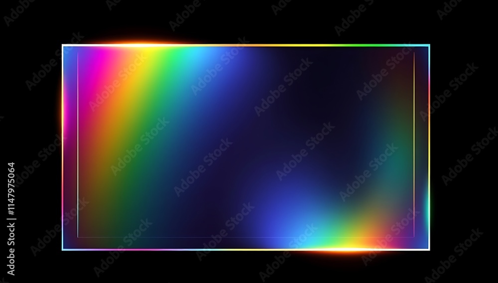Naklejka premium Abstract Rainbow Gradient Square Frame Design