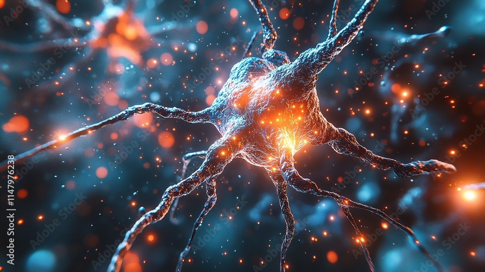 nerve cell synaptic cleft, showcasing glowing neurotransmitters at the junction, highlighting the intricate communication between neurons nerve cell synaptic cleft, showcasing glowing neurotransmitters at the junction, highlighting the intricate communication between neurons