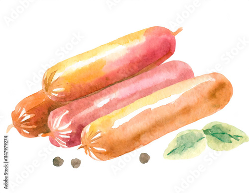 Tapety artystyczne Parówki ilustracja