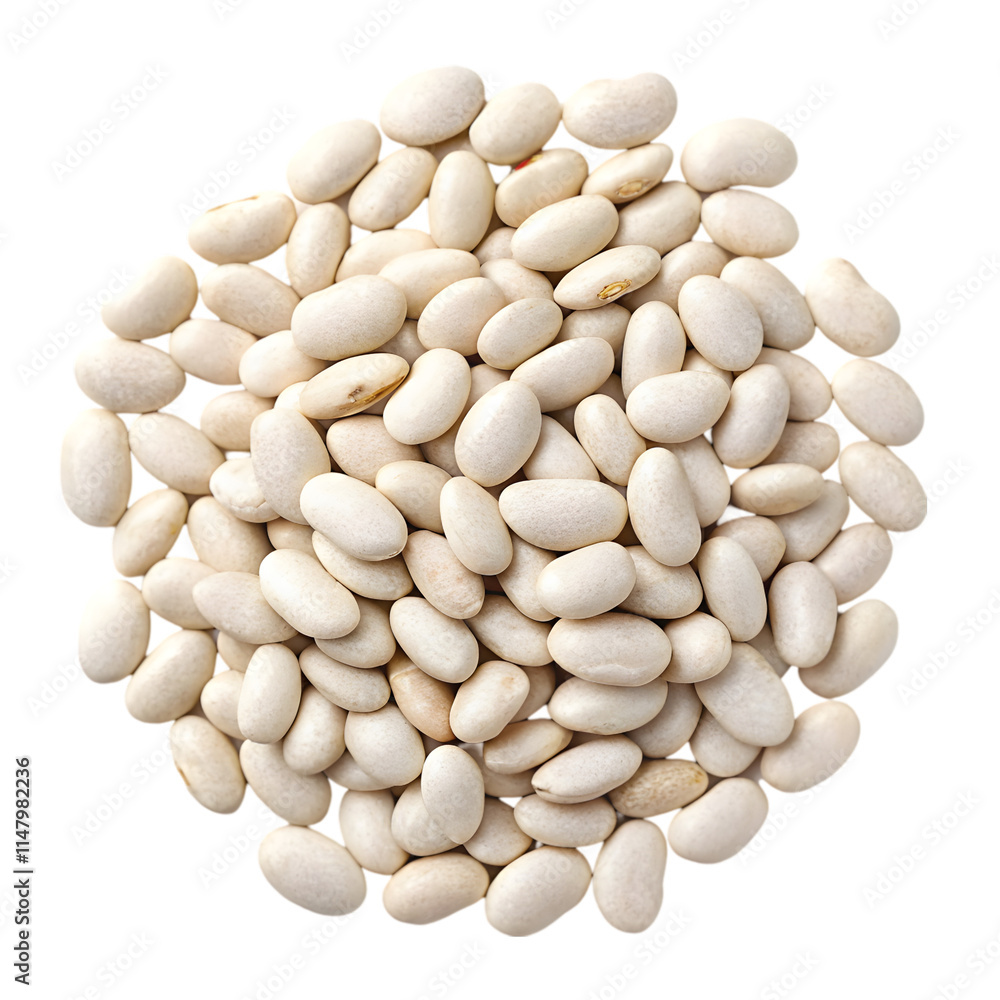Pile of white beans on transparent background Pile of white beans on transparent background