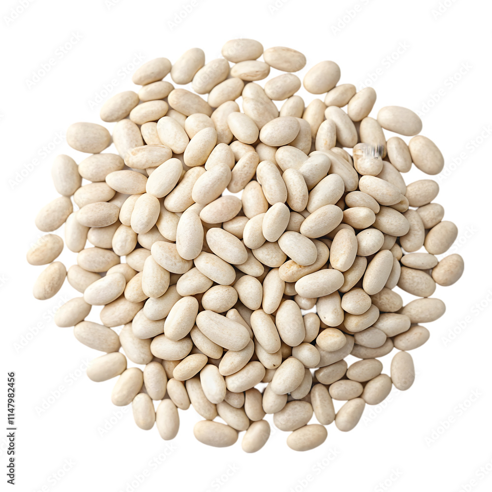 Pile of white beans on transparent background Pile of white beans on transparent background