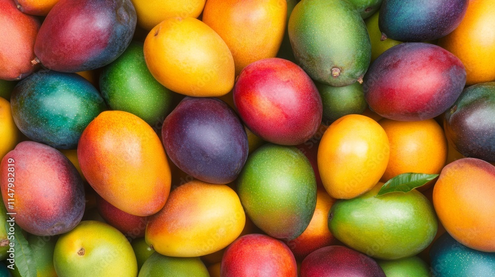A Colorful Collection of Ripe Mangos Ready to Eat A Colorful Collection of Ripe Mangos Ready to Eat