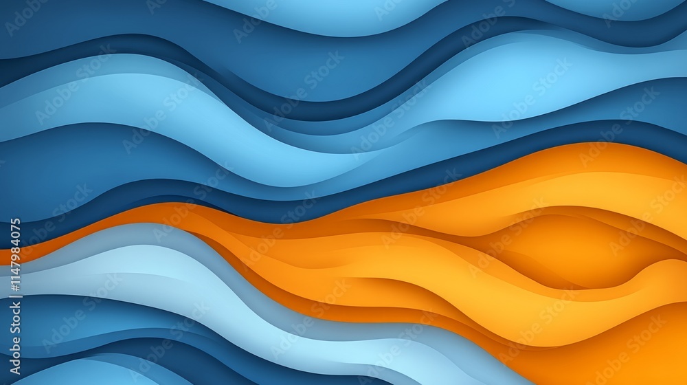 Abstract Blue and Orange Wave Pattern Design Abstract Blue and Orange Wave Pattern Design