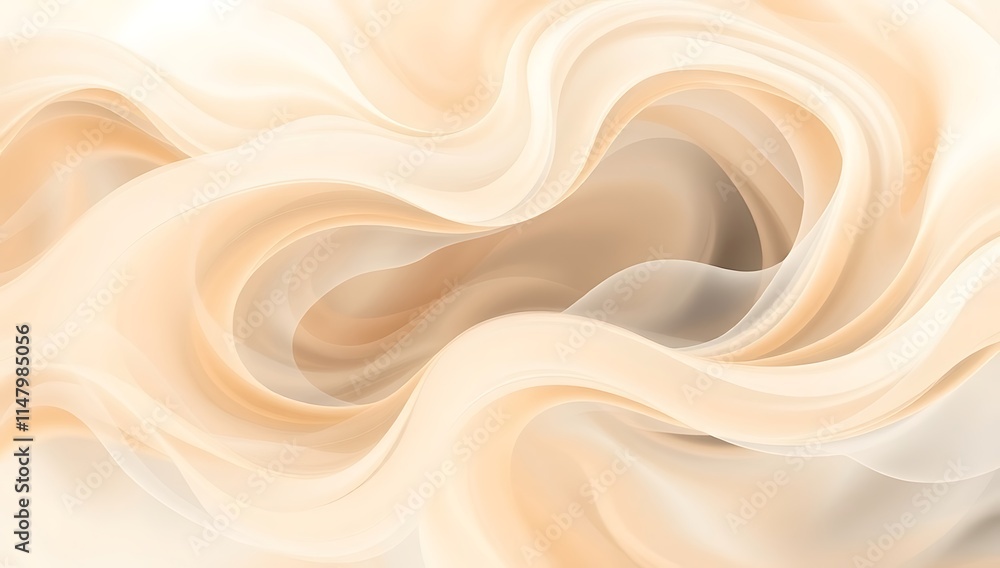 Obraz premium Abstract Beige Waves Flowing Smoothly