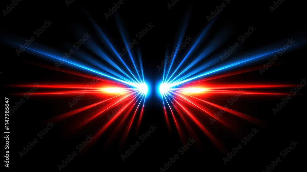 Abstract Red and Blue Light Rays Burst Background Abstract Red and Blue Light Rays Burst Background