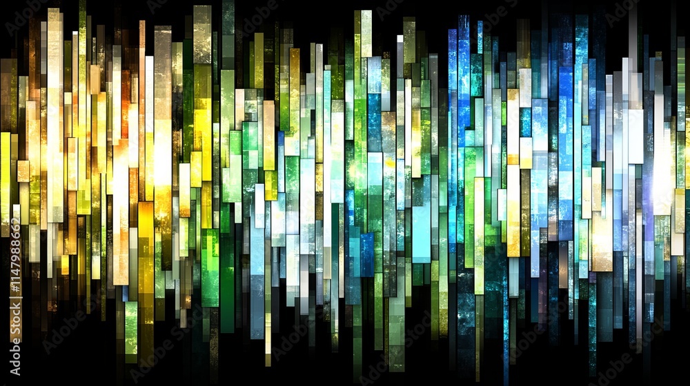 Obraz premium Abstract Colorful Vertical Rectangles Digital Art