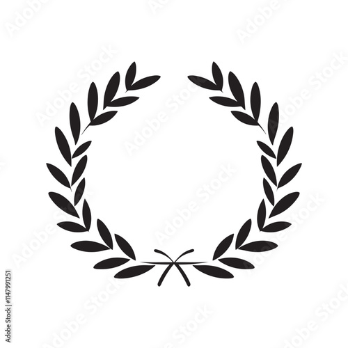 Laurel wreath silhouette vector icon illustration