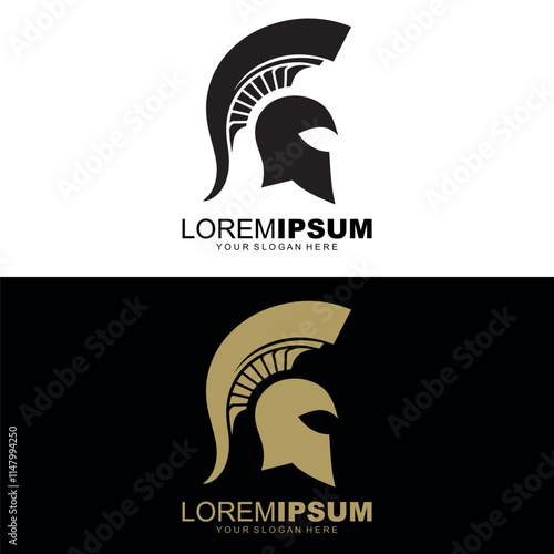 spartan helmet logo vector illustration