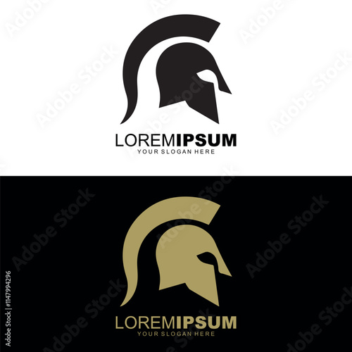 spartan helmet logo vector illustration