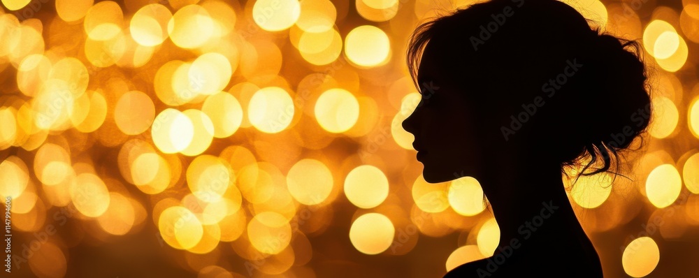 Silhouette of a woman in lights Silhouette of a woman in lights