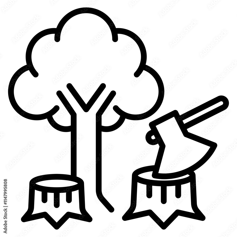 deforestation single icon deforestation single icon