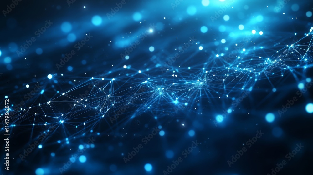 Intricate Network of Glowing Blue Particles Representing Data Flow in a Digital Universe Captured in a High-Tech Environment Intricate Network of Glowing Blue Particles Representing Data Flow in a Digital Universe Captured in a High-Tech Environment