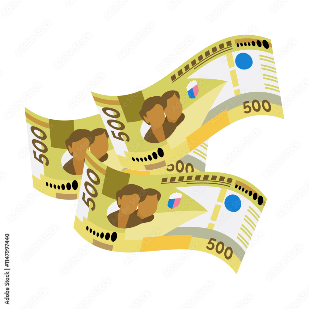 Fototapeta premium 500 Peso Bills Wavy Pair