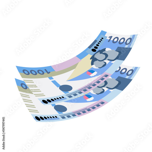 1000 Peso Bills Wavy Pair