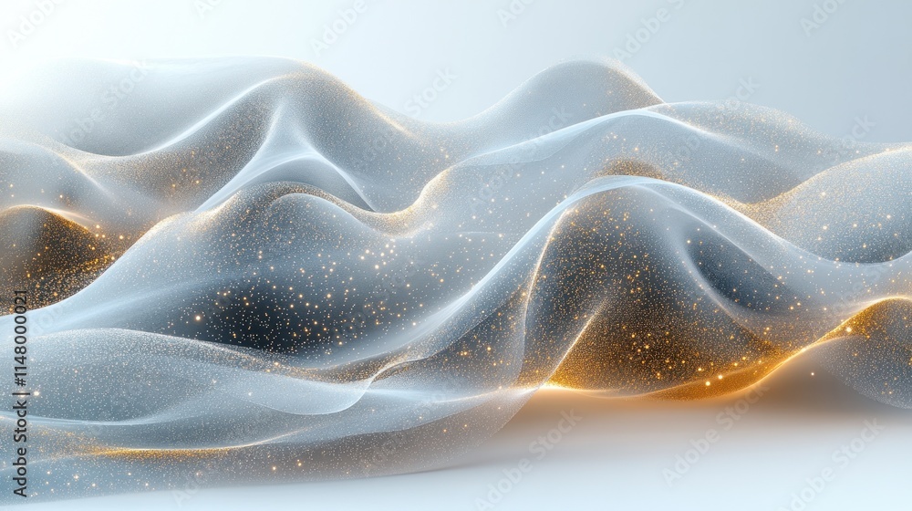 Abstract glowing wave with particles. Abstract glowing wave with particles.
