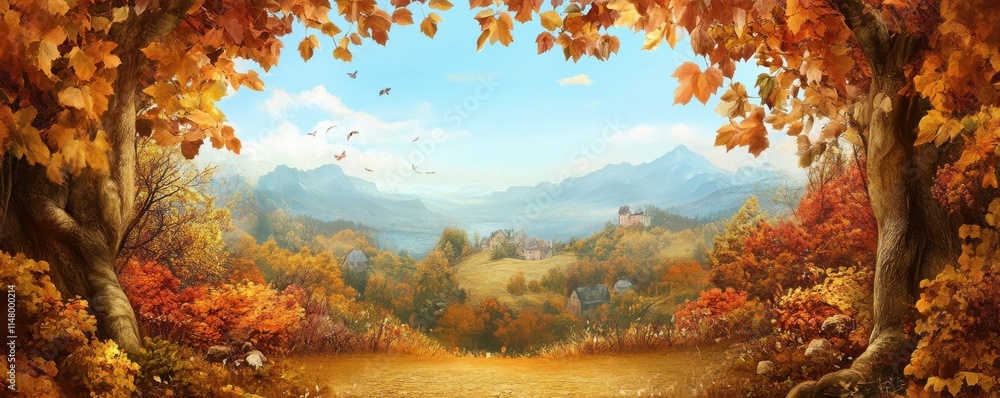 Naklejka premium Autumnal frame