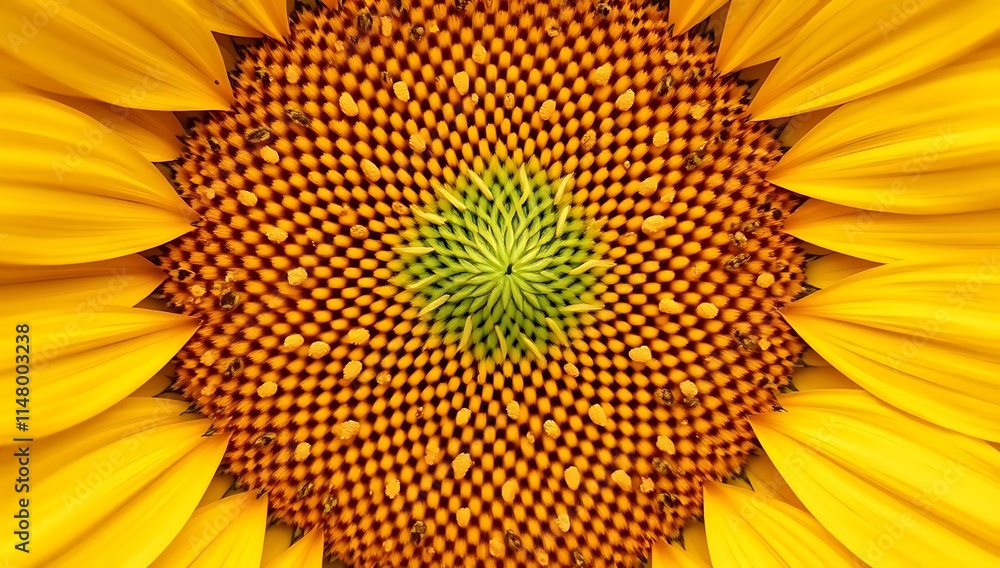 A Close Up View Of A Sunflowers Center A Close Up View Of A Sunflowers Center