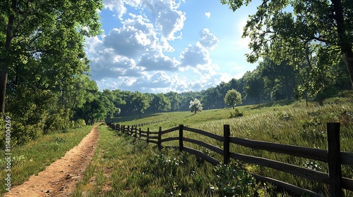 Summer Landscape View of the Katy Trail Passing photo