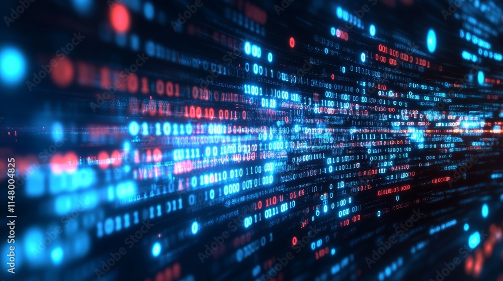 Visual Representation of Digital Data Stream With Binary Code in Various Colors Conveying Technological Advancement and Innovation in Data Processing Visual Representation of Digital Data Stream With Binary Code in Various Colors Conveying Technological Advancement and Innovation in Data Processing