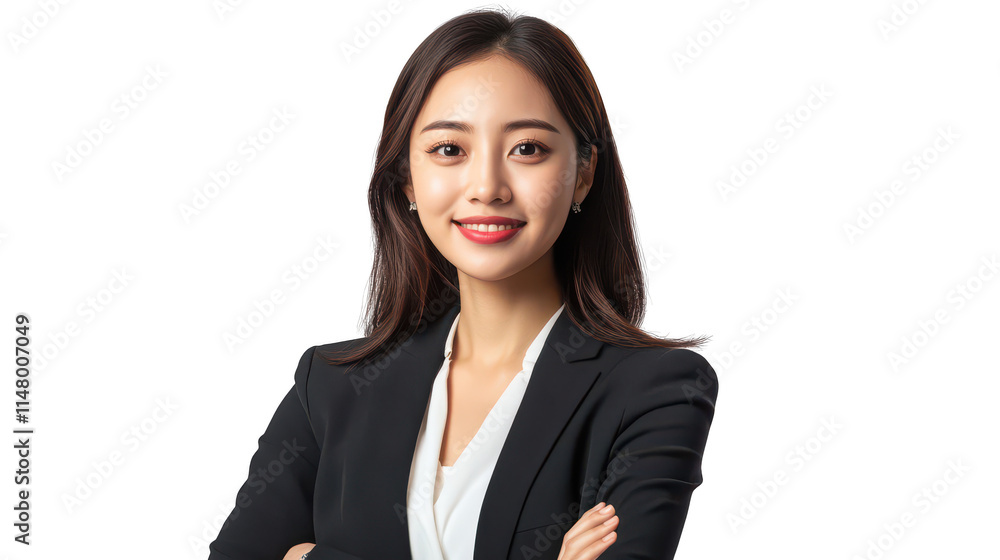 Professional Woman in Suit Smiling Confidently Professional Woman in Suit Smiling Confidently