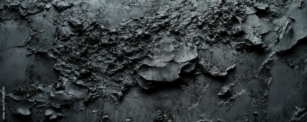 Obraz premium Backdrop of rough grainy stone or sand plaster texture in black or dark gray