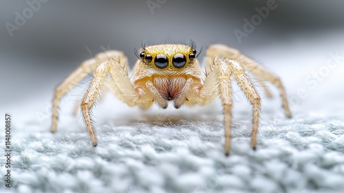Wallpaper Mural A close up of a jumping spider on a white surface Torontodigital.ca