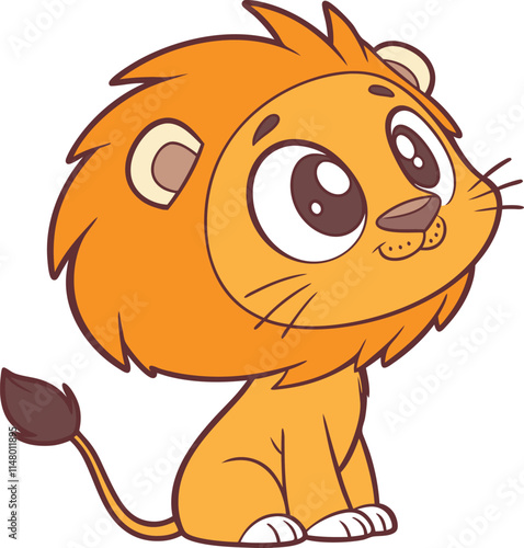 Lion Cute child vector art illustration  